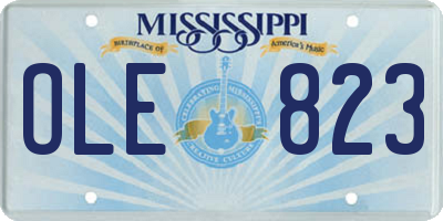 MS license plate OLE823