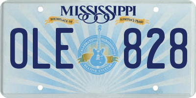 MS license plate OLE828