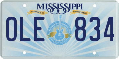 MS license plate OLE834