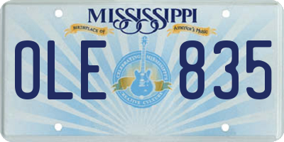 MS license plate OLE835