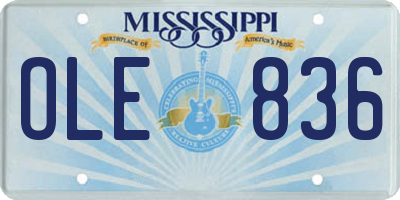 MS license plate OLE836