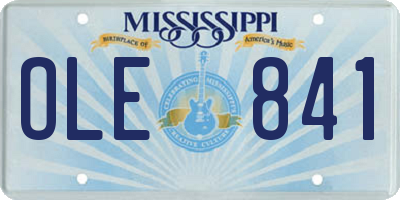 MS license plate OLE841