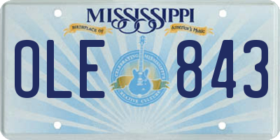 MS license plate OLE843