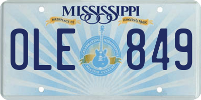 MS license plate OLE849
