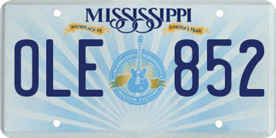 MS license plate OLE852