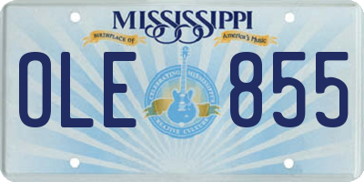 MS license plate OLE855