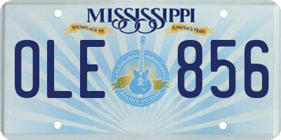 MS license plate OLE856