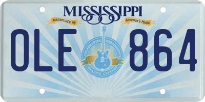 MS license plate OLE864