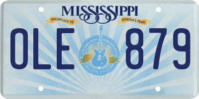 MS license plate OLE879