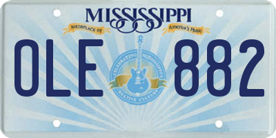 MS license plate OLE882