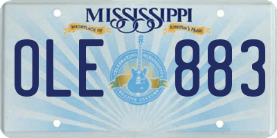 MS license plate OLE883