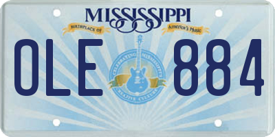 MS license plate OLE884