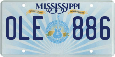 MS license plate OLE886