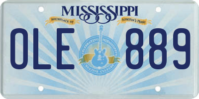 MS license plate OLE889
