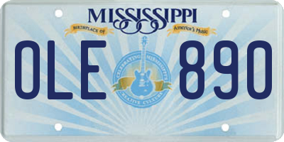 MS license plate OLE890