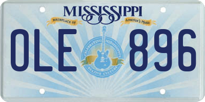 MS license plate OLE896