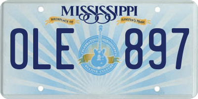 MS license plate OLE897