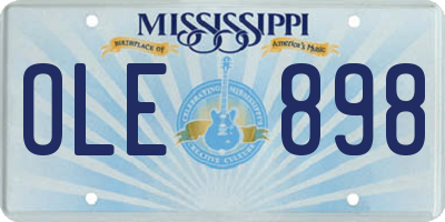 MS license plate OLE898