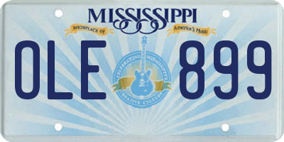MS license plate OLE899