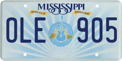 MS license plate OLE905