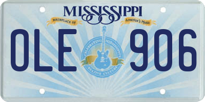 MS license plate OLE906