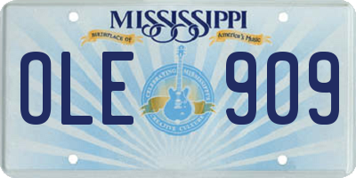 MS license plate OLE909