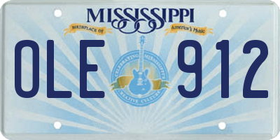 MS license plate OLE912