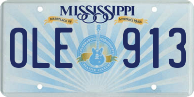 MS license plate OLE913