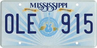 MS license plate OLE915