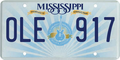 MS license plate OLE917