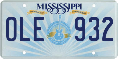 MS license plate OLE932