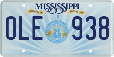 MS license plate OLE938