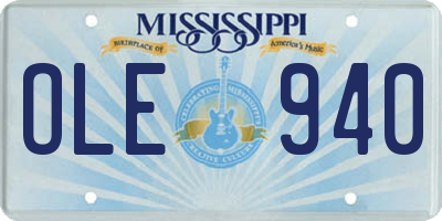 MS license plate OLE940