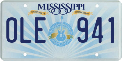 MS license plate OLE941