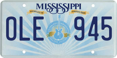 MS license plate OLE945