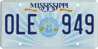 MS license plate OLE949