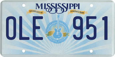 MS license plate OLE951