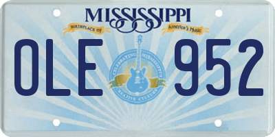MS license plate OLE952