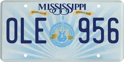 MS license plate OLE956