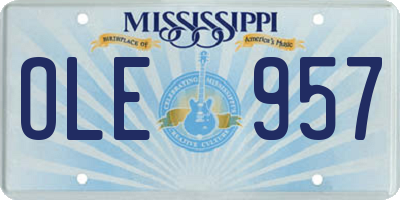 MS license plate OLE957
