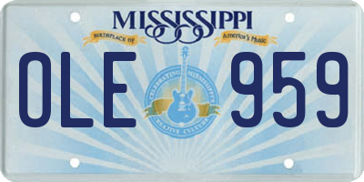 MS license plate OLE959