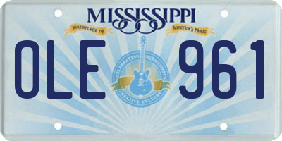 MS license plate OLE961