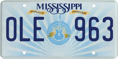 MS license plate OLE963