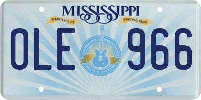 MS license plate OLE966