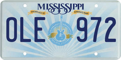 MS license plate OLE972