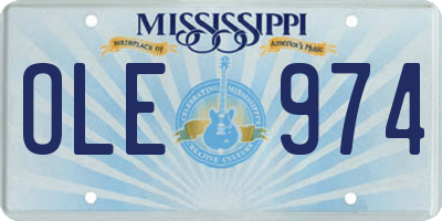 MS license plate OLE974