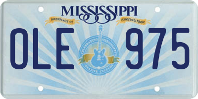 MS license plate OLE975