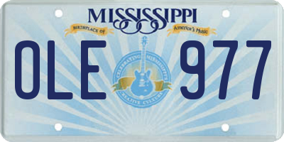 MS license plate OLE977