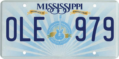 MS license plate OLE979