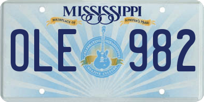 MS license plate OLE982
